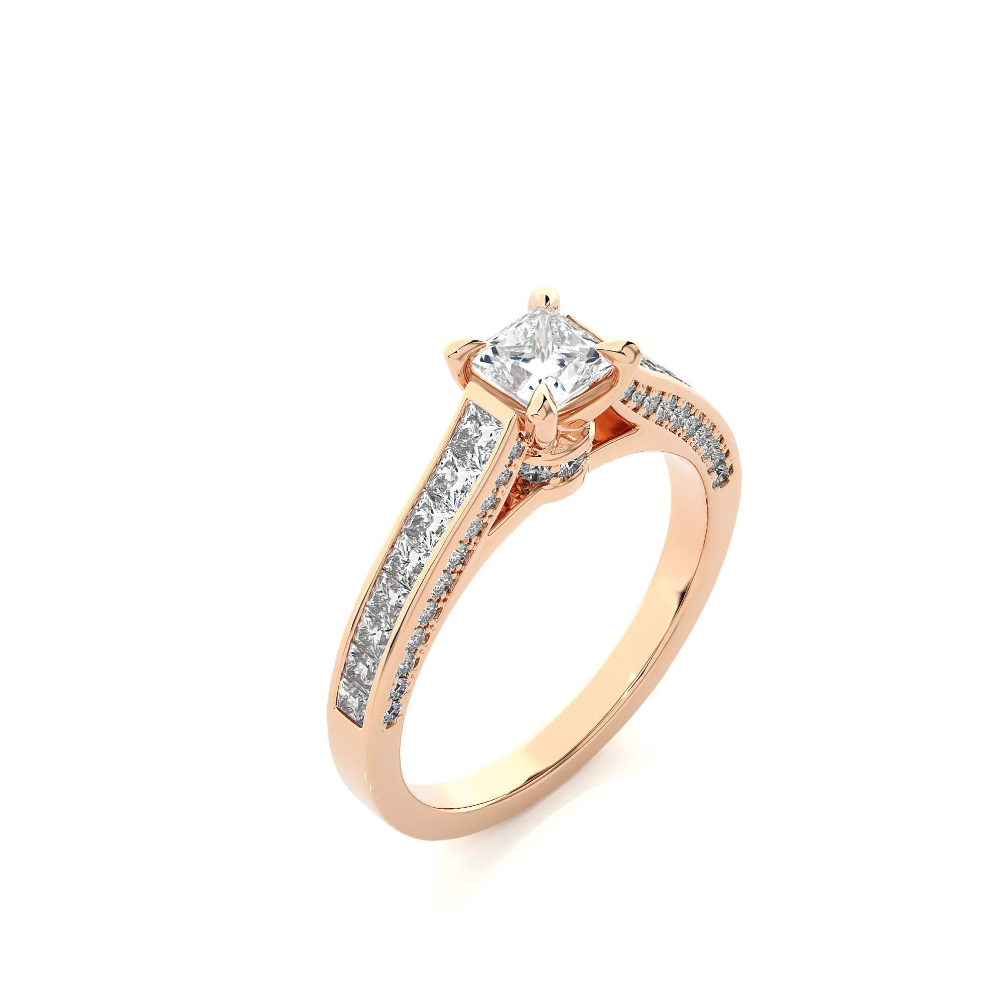 1.27 Carat I Color VS1 Clarity Diamond Studded Natural Diamond Ring.